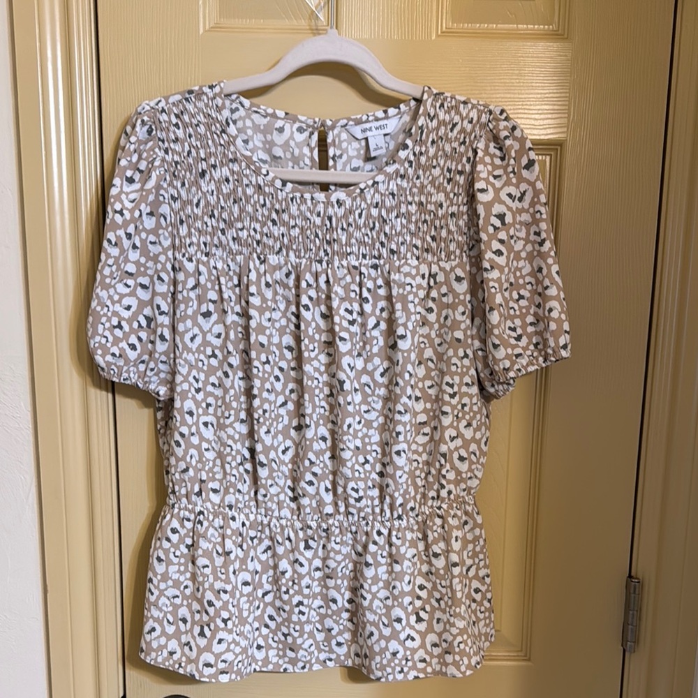 Nine West Leopard Print Blouse